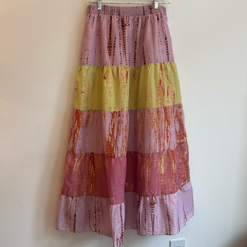 PINK YELLOW ORANGE COLORFUL SKIRT